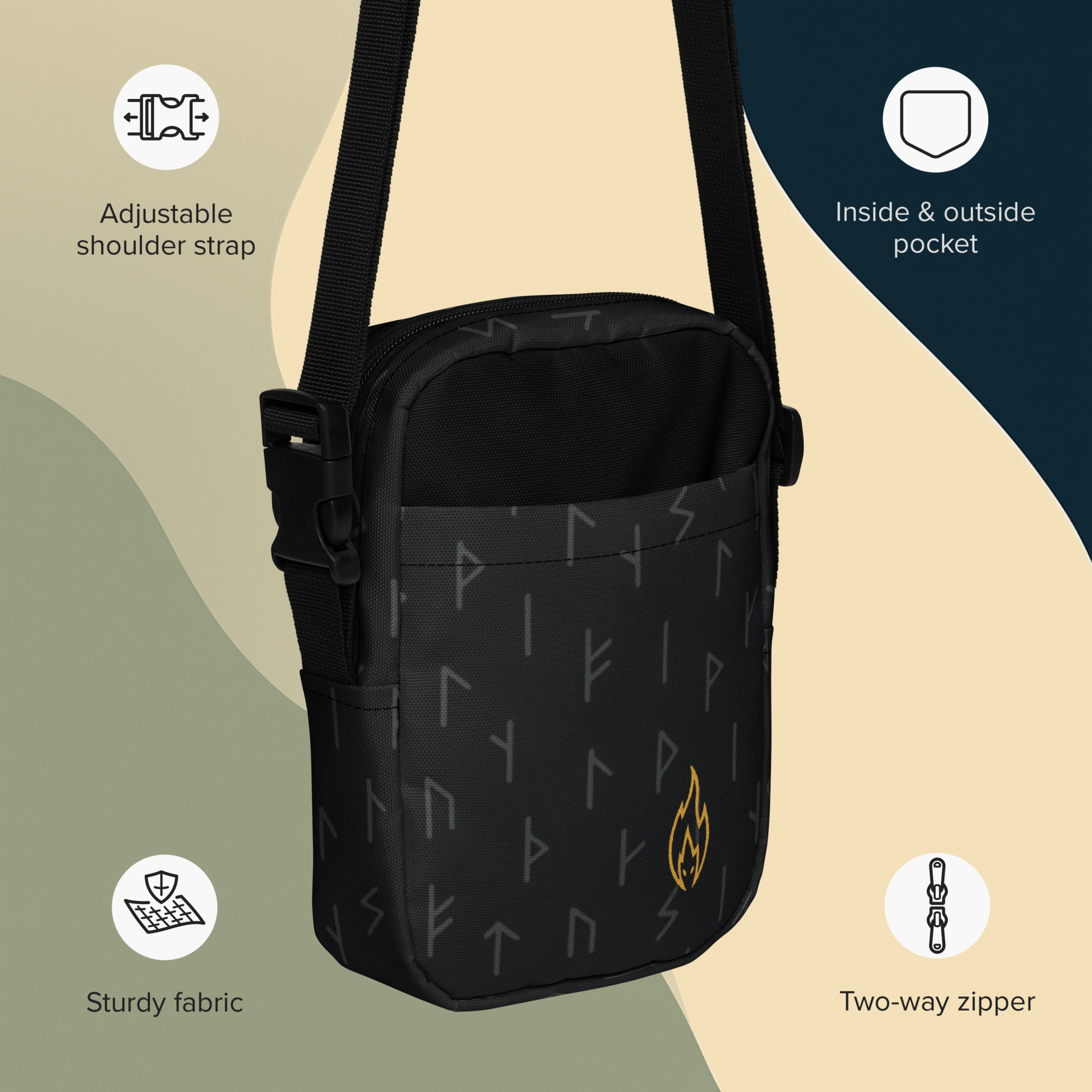 Extinguished Hollow Flame Utility Crossbody Bag